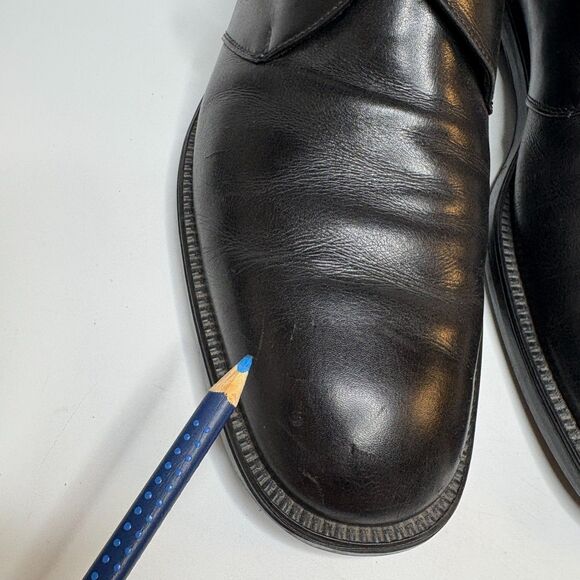 SALVATORE FERRAGAMO Classic Monk Strap Black  Leather Loafers Mens Size 10.5 - Picture 14 of 15